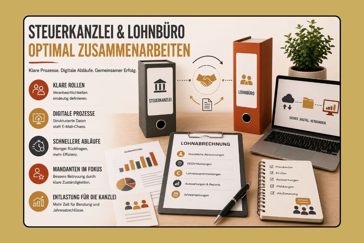 Optimale Zusammenarbeit von Steuerkanzlei und Lohnbüro