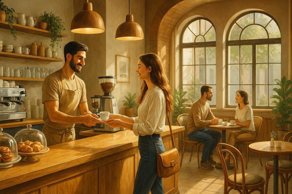 Gemütliches Café mit freundlichem Service.