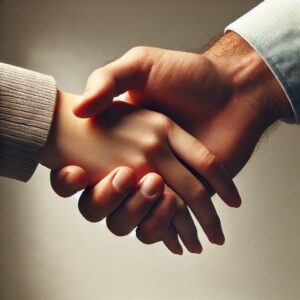 Händedruck als Zeichen der Zusammenarbeit.