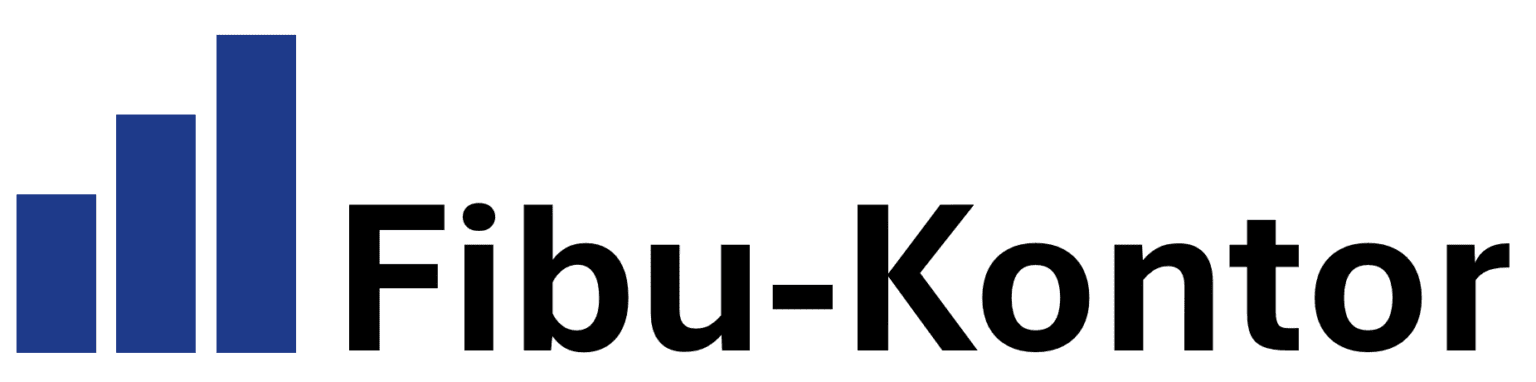 Grafik mit Balkendiagramm und Text-Logo Fibu-Kontor