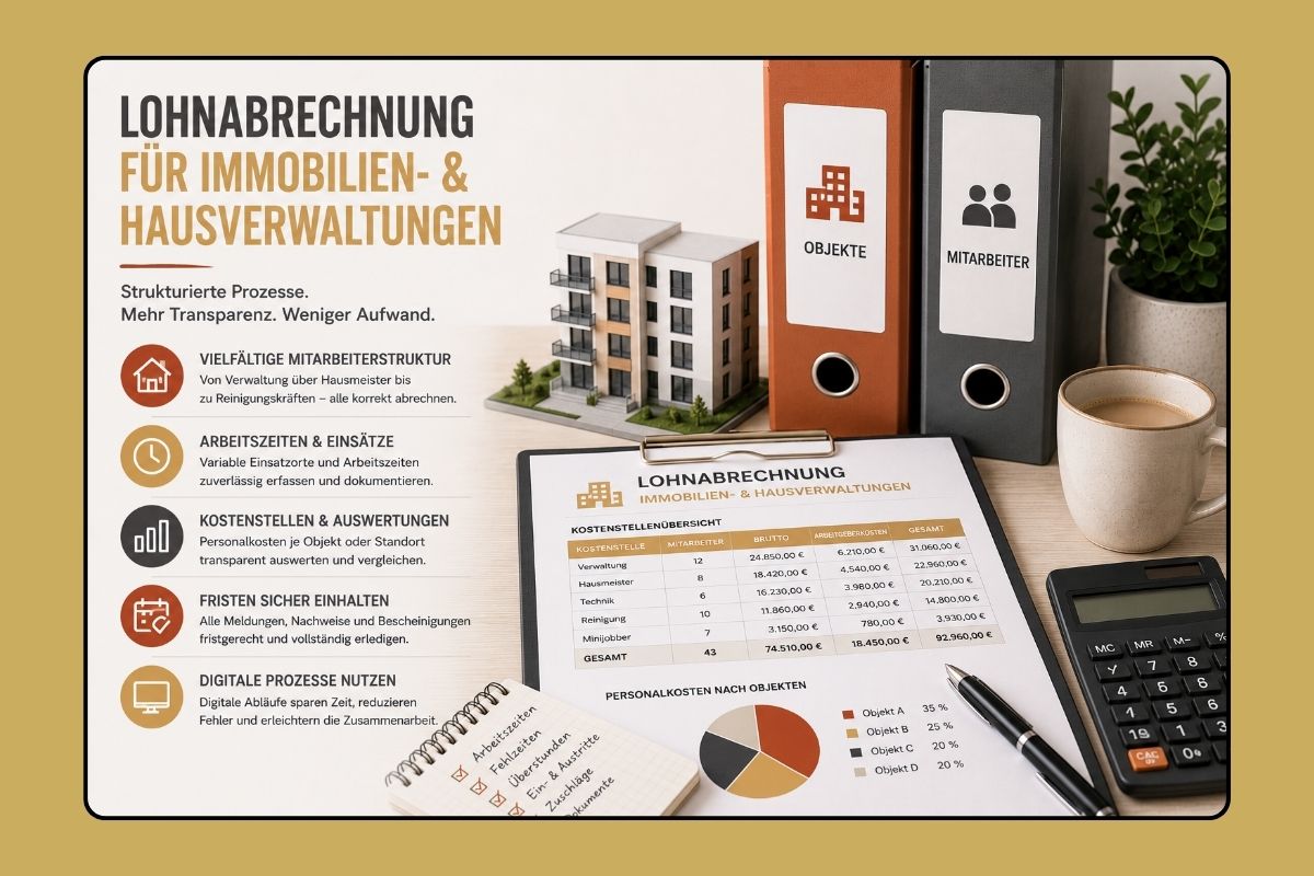Lohnabrechnung für Immobilienverwaltung.