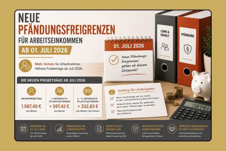 Neue Pfändungsfreigrenzen ab Juli 2026