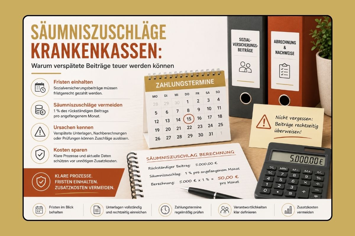 Informationen zu Säumniszuschlägen Krankenkassen