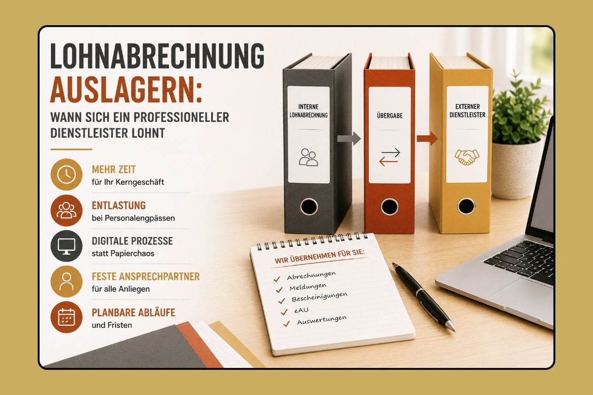 Lohnabrechnung effizient auslagern.
