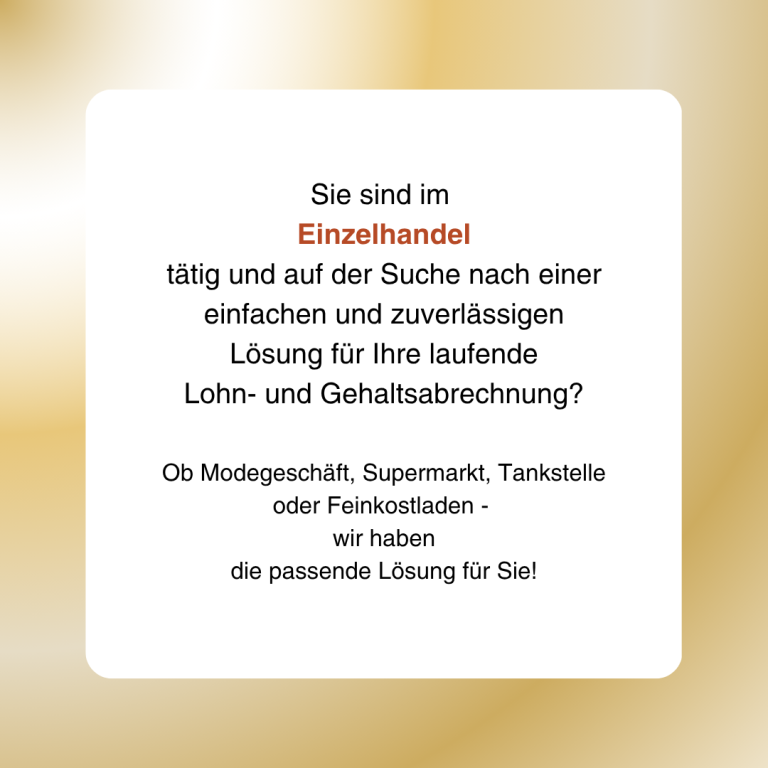 Text in einem eleganten Design, das Lösungen für Lohn- und Gehaltsabrechnung anbietet.