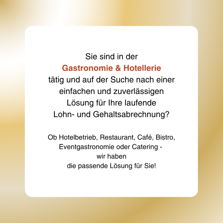 Text über Lösungen für Lohn- und Gehaltsabrechnung in Gastronomie und Hotellerie.